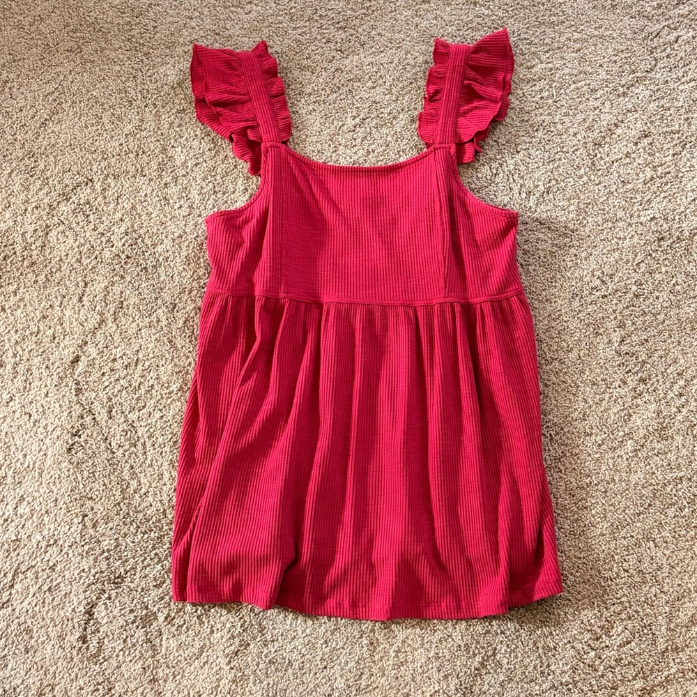 Red Ruffle Sleeve Top - Picture 1 of 1
